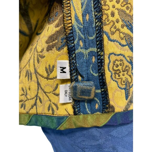 Mary Lynn O'Shea  Jacket Medium Blue Yellow Floral Tapestry Patchwork Design - Picture 10 of 10